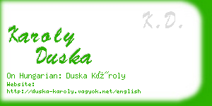 karoly duska business card